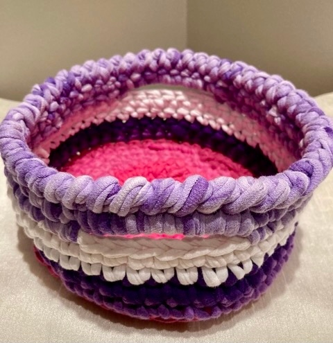 Pink and Purple Basket by Linda Tartaglia, Recycle