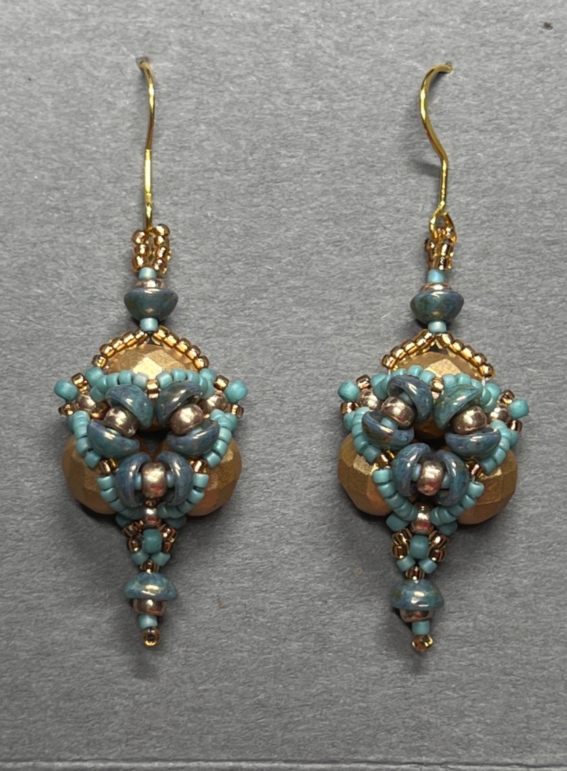 Teal & Gold Earrings by Kristina Chadwick