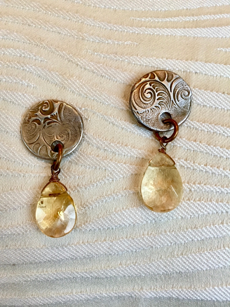 Silver/Citrine Earrings by Merry Madover