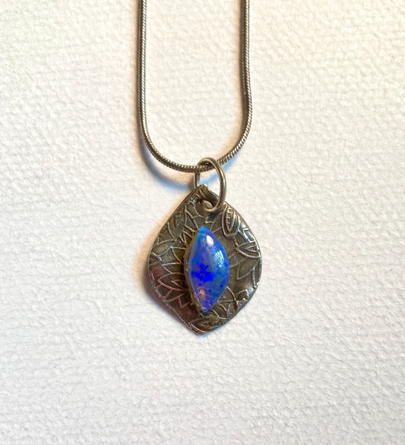 Opal/Silver Necklace by Merry Madover