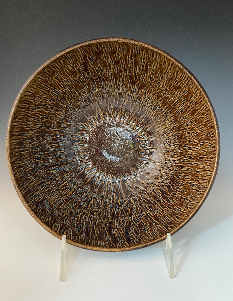 Brown and Blue Chatter Bowl by Merle Slyhoff