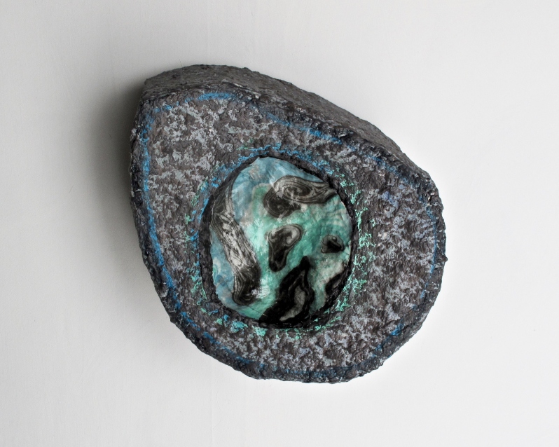 Small Suminagashi Geode by Joy Kreves