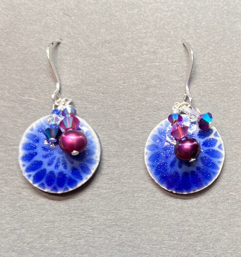 Disc Blue/Purple earrings by Kristina Chadwick
