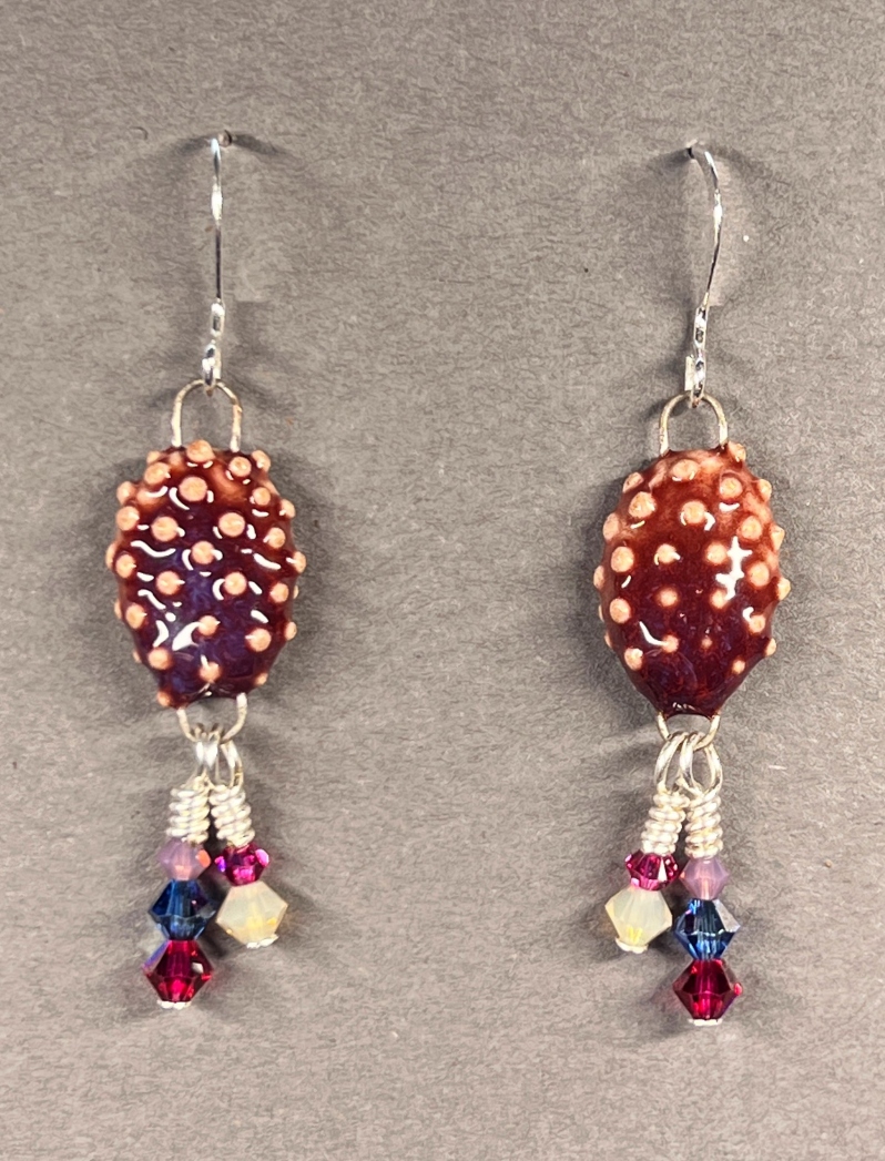 Oval Pink Dot earrings by Kristina Chadwick
