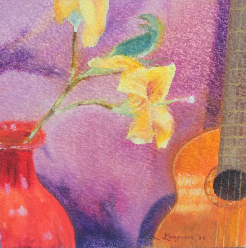 Still Life with Acoustic Guitar by Lori Langsner