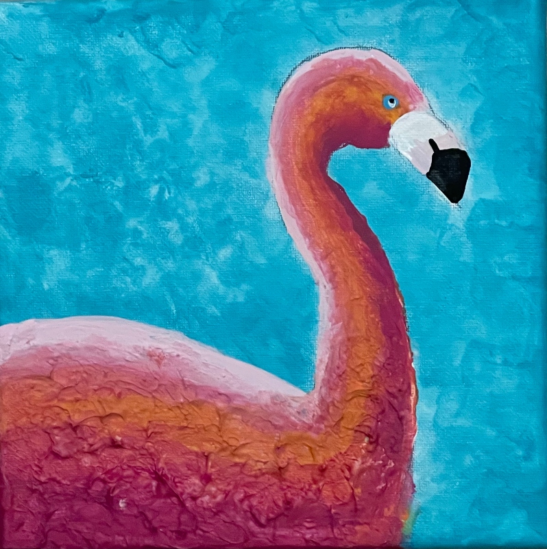 Feathered Friend- Flamingo by Riaan Puhan