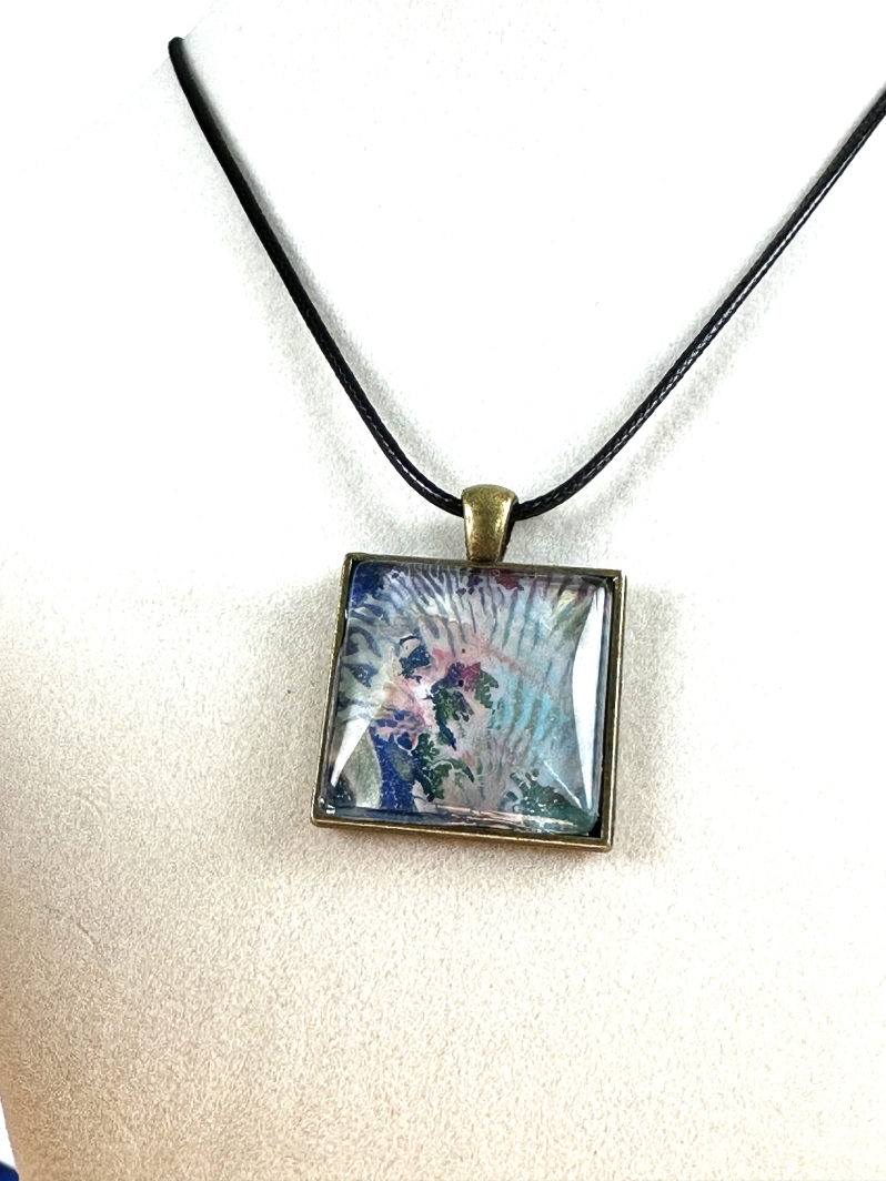 Square Pendant on Cord by Francine Kay