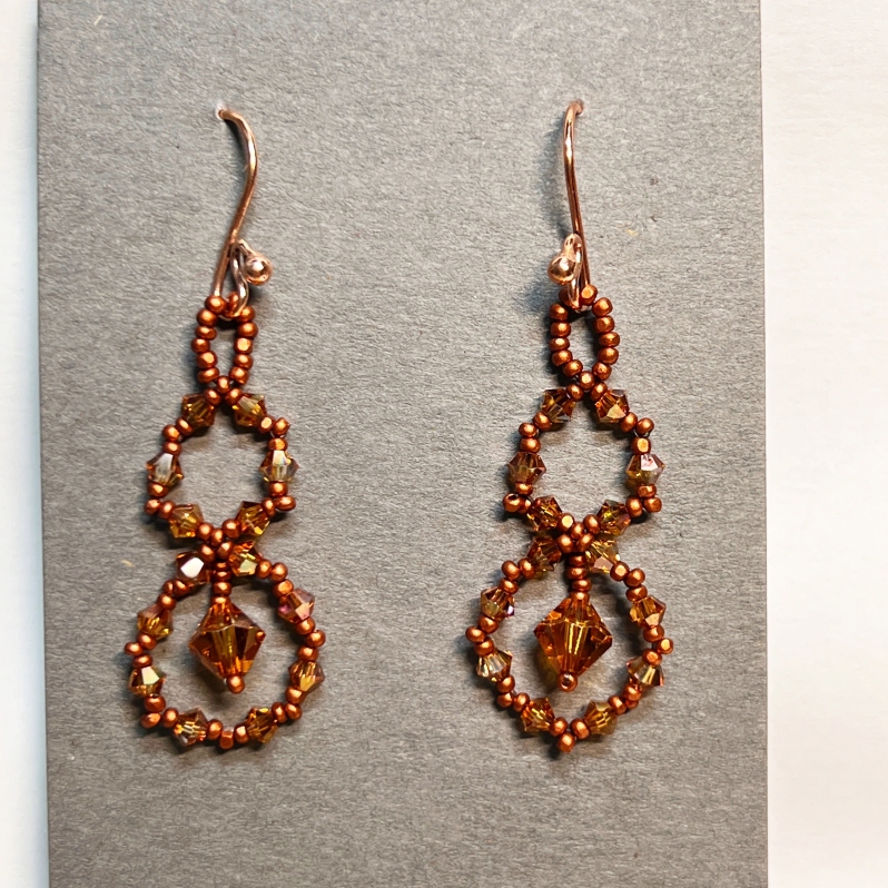 Figure 8 Earrings - Copper by Kristina Chadwick