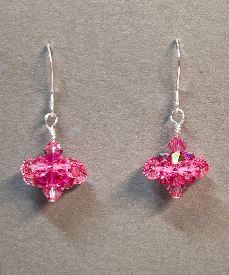 Crystal Earrings- Pink by Kristina Chadwick