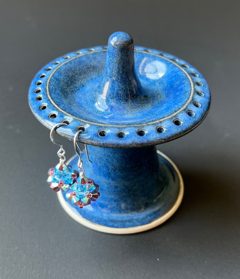 Ring/Earring Holder - Blue by Kristina Chadwick