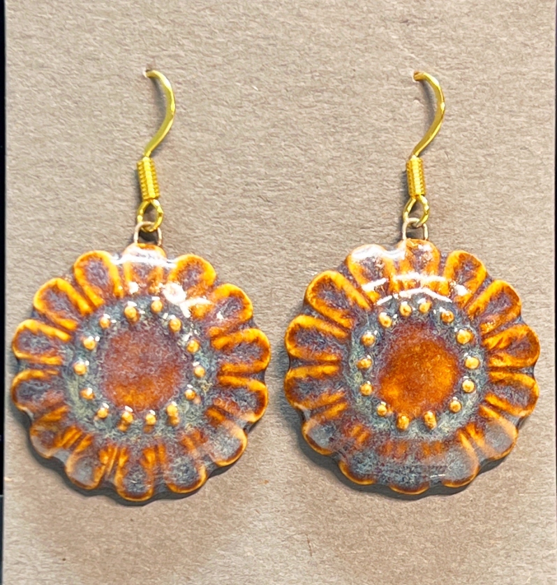 Flower Copper Earrings by Kristina Chadwick