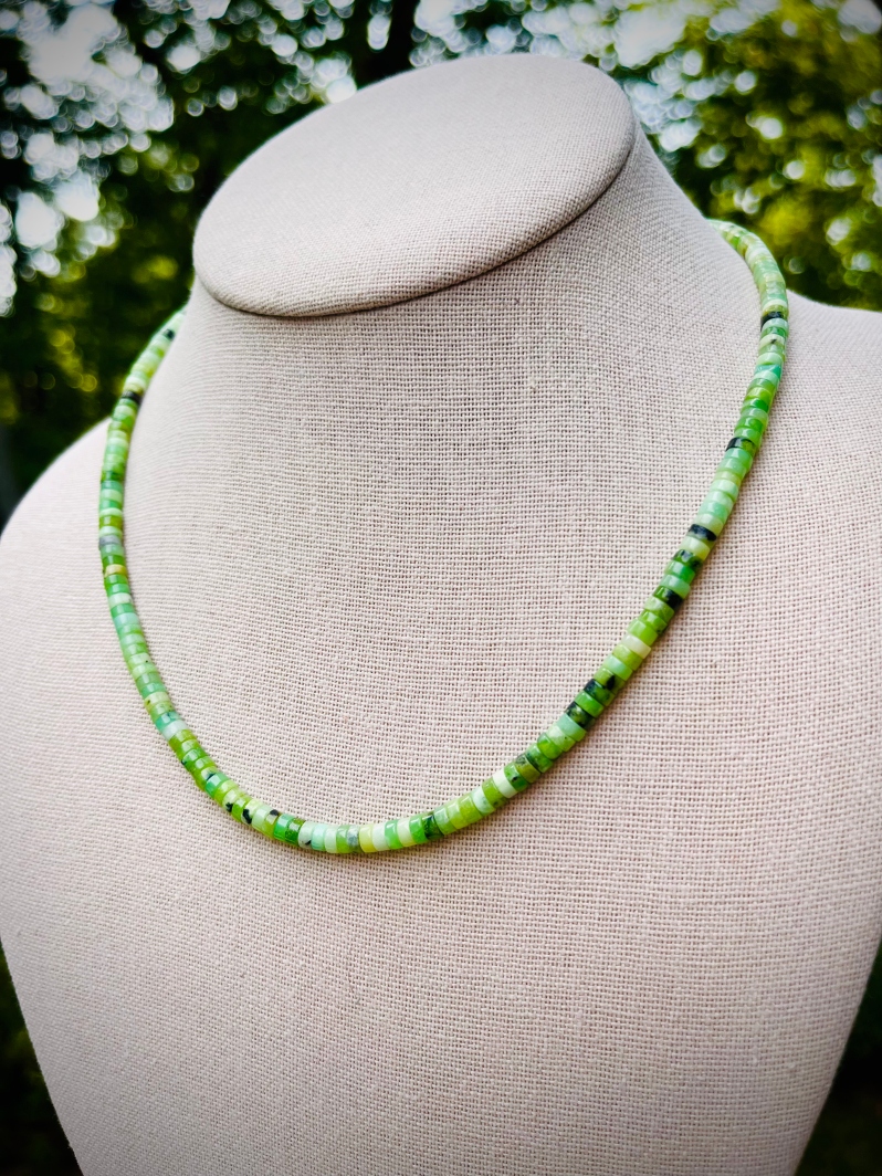 Chrysoprase Heishi Necklace by Lauren Maley