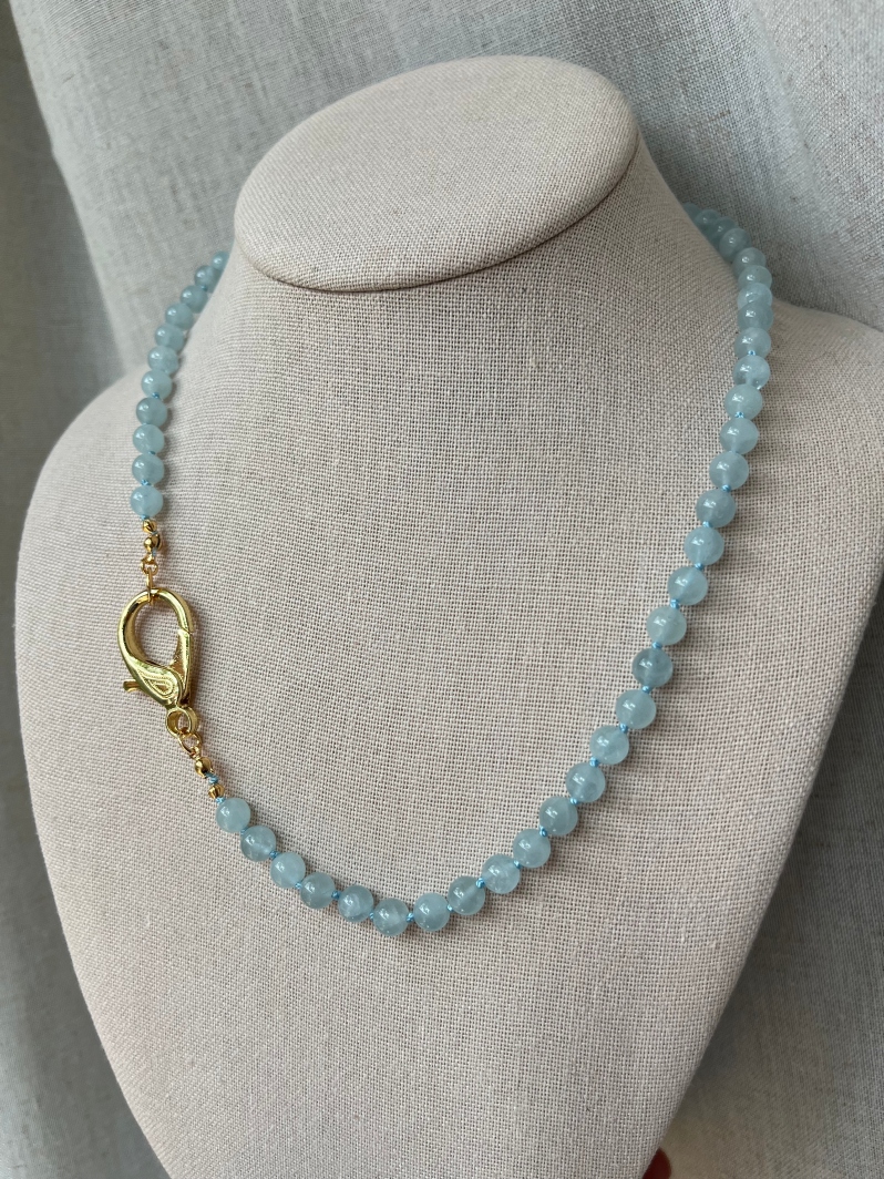 Aquamarine Beaded Necklace by Lauren Maley