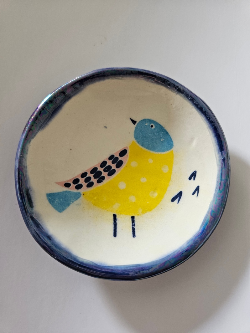 Ceramic Bird 1 Trinket Dish by Casey Lucas