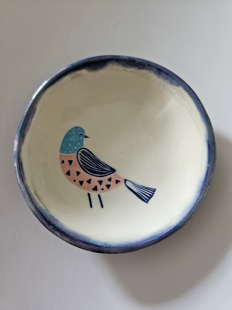 Ceramic Bird 2 Trinket Dish by Casey Lucas