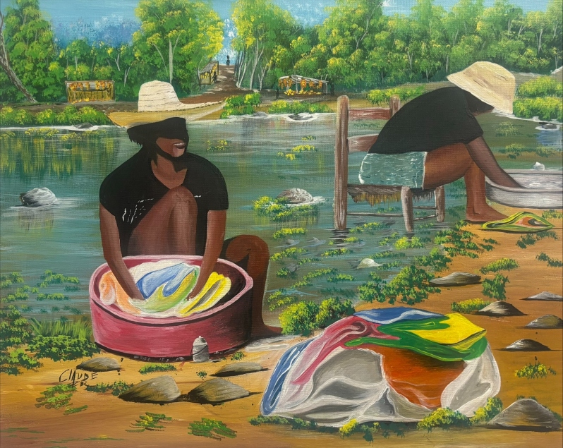 Laundry at the River by Claude A