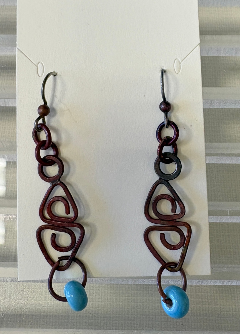 Turquoise Copper Earrings by Kathryn Keller