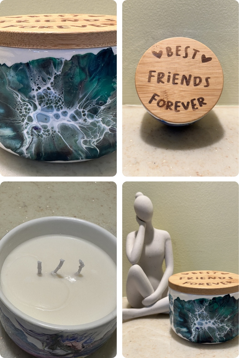Best Friends Candle, Lid by Francine Roche-Kay