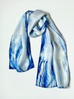 Arashi Silk Scarf-light blue by Susan Mitrano