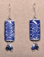 Blue Ceramic Earrings by Kristina Chadwick