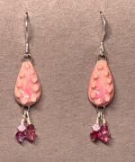 Pink Ceramic Earrings by Kristina Chadwick